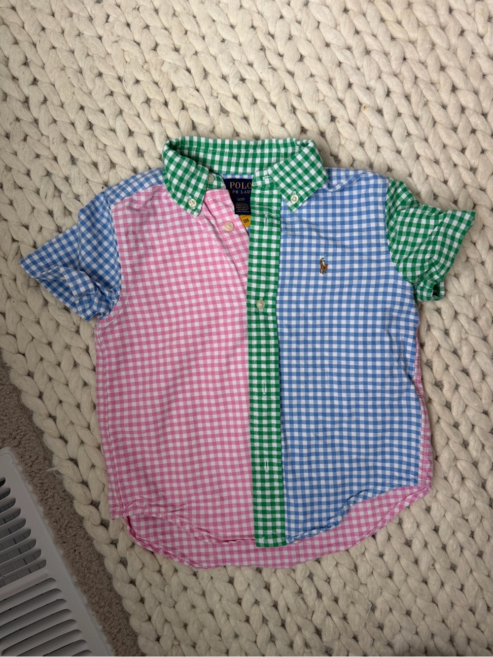Polo by Ralph Lauren Kids Gingham Button-Down Shirt — Pink, Blue & Green